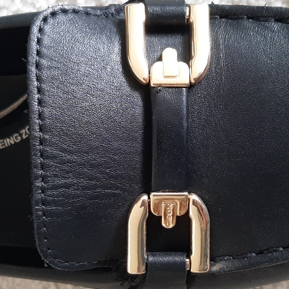 GEOX Respira Black Leather Loafers w Gold Buckle Details - Nearly New! - Picture 14 of 17